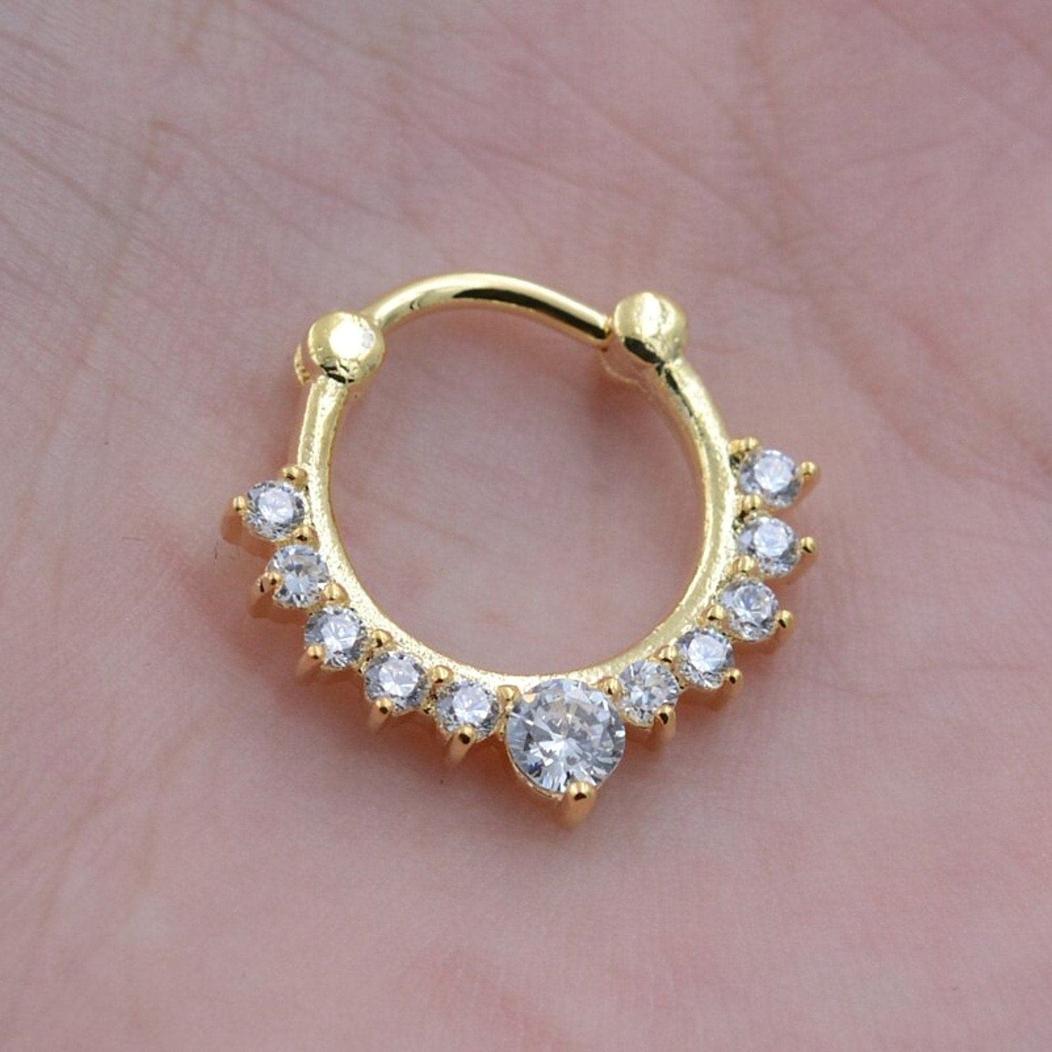 Gold Tribal Statement Septum Clicker Ring