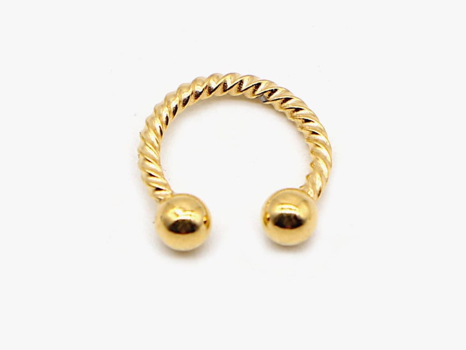 Gold Twisted Steel Faux Septum Hoop