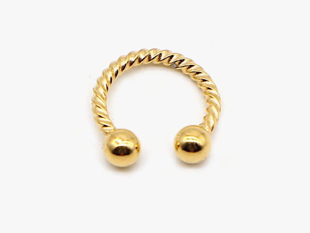 Gold Twisted Steel Faux Septum Hoop