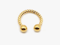 Thumbnail for Gold Twisted Steel Faux Septum Hoop