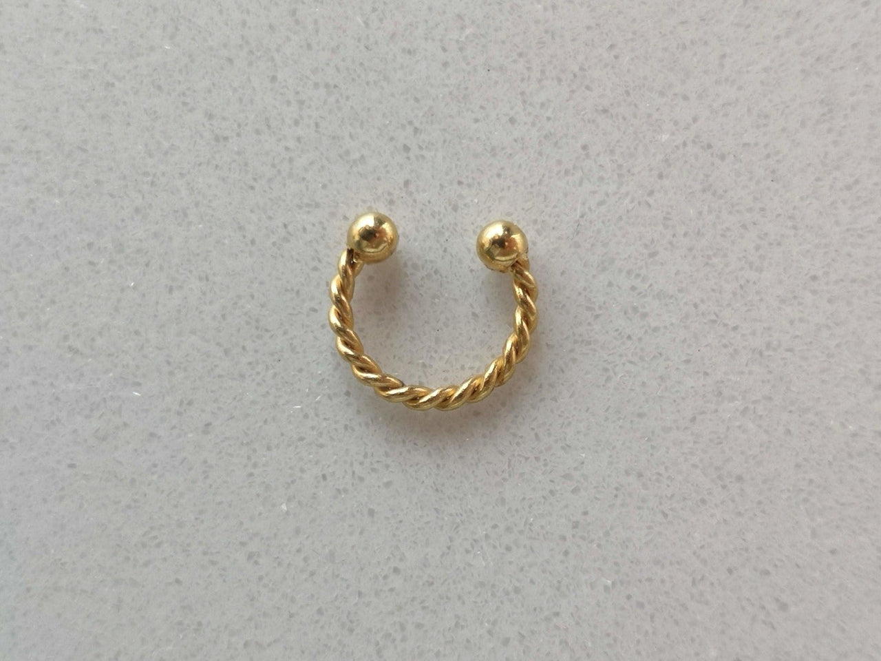 Gold Twisted Steel Faux Septum Hoop