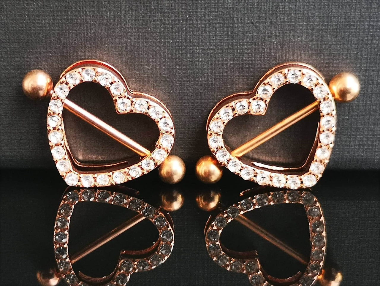 Rose Gold Heart Shaped Nipple Shields