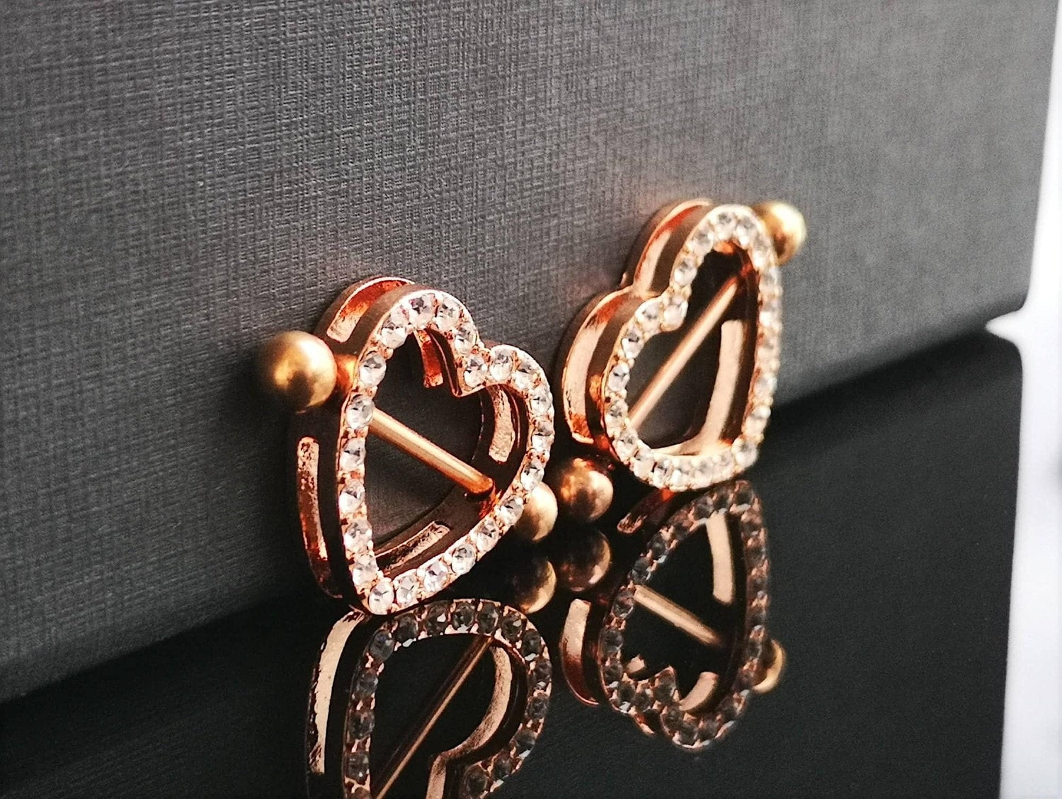 Rose Gold Heart Shaped Nipple Shields