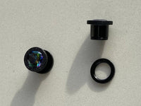 Thumbnail for Iridescent Glittered Black Plugs Earrings