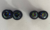 Thumbnail for Iridescent Glittered Black Plugs Earrings