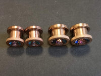 Thumbnail for Iridescent Glittered Rose Gold Plugs Earrings