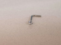 Thumbnail for L Shaped Nose Pin with Cubic Zirconia Crystal