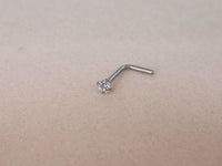 Thumbnail for L Shaped Nose Pin with Cubic Zirconia Crystal