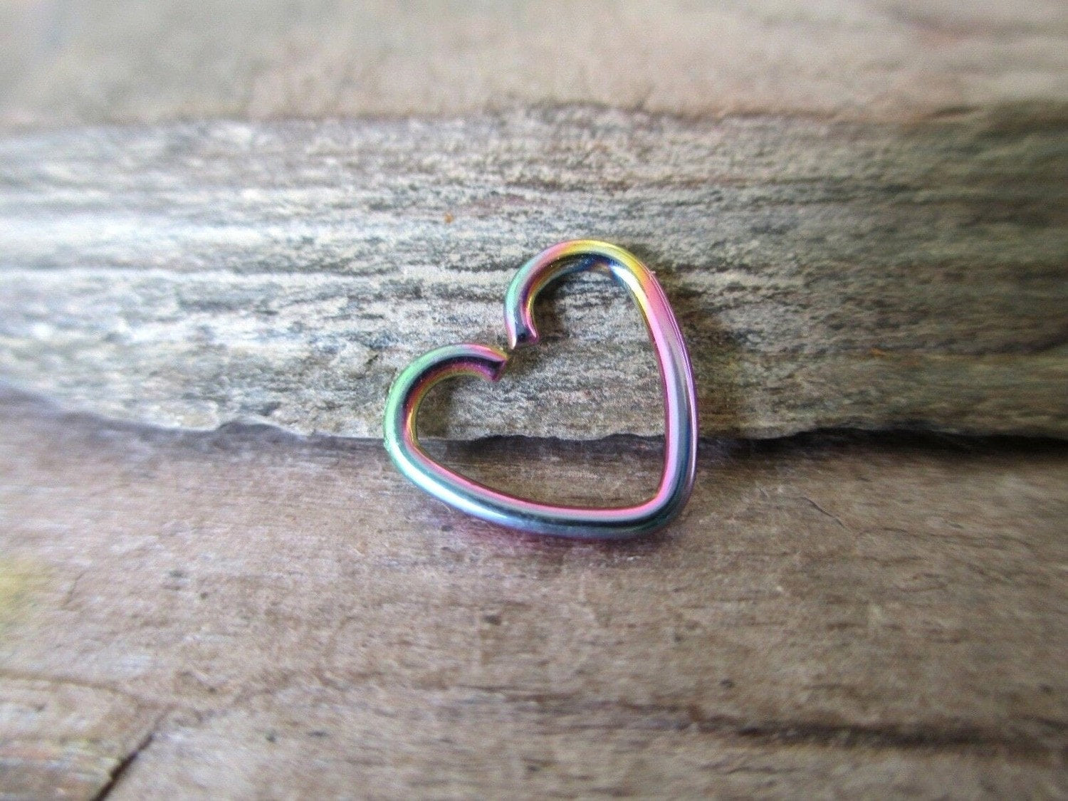 Rainbow Heart Shaped Daith Earring