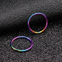 Thumbnail for Rainbow Hinged Segment Nose Hoop Ring