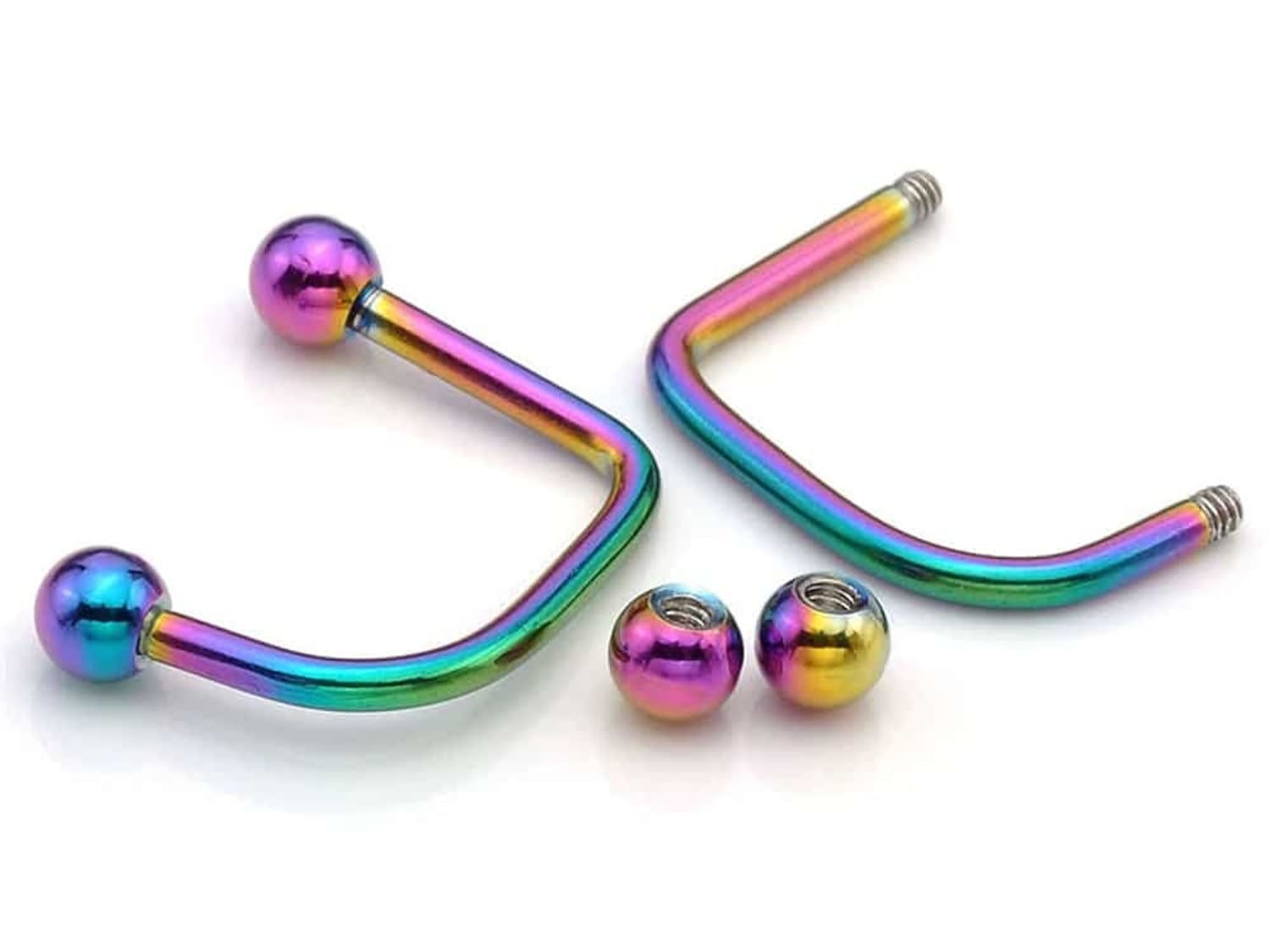 Rainbow Lippy Loop Labret Ring