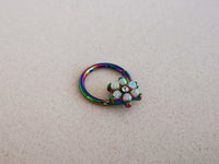 Thumbnail for Rainbow Opal Flower Septum Ring