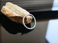 Thumbnail for Rainbow Twisted Titanium Hinged Hoop Ring