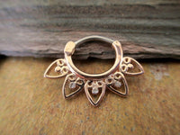 Thumbnail for Rose Gold Antique Tribal Septum Clicker Ring