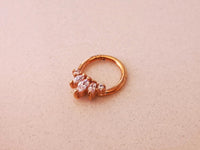 Thumbnail for Rose Gold Elegant Septum Clicker Ring with Cubic Zirconia Crystals