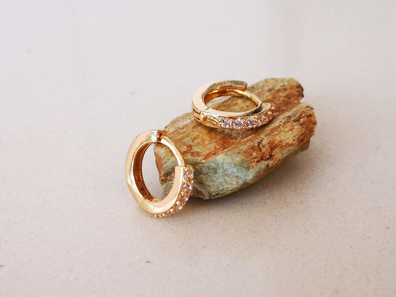 Rose Gold Delightful Cubic Zirconia Hoop Earrings