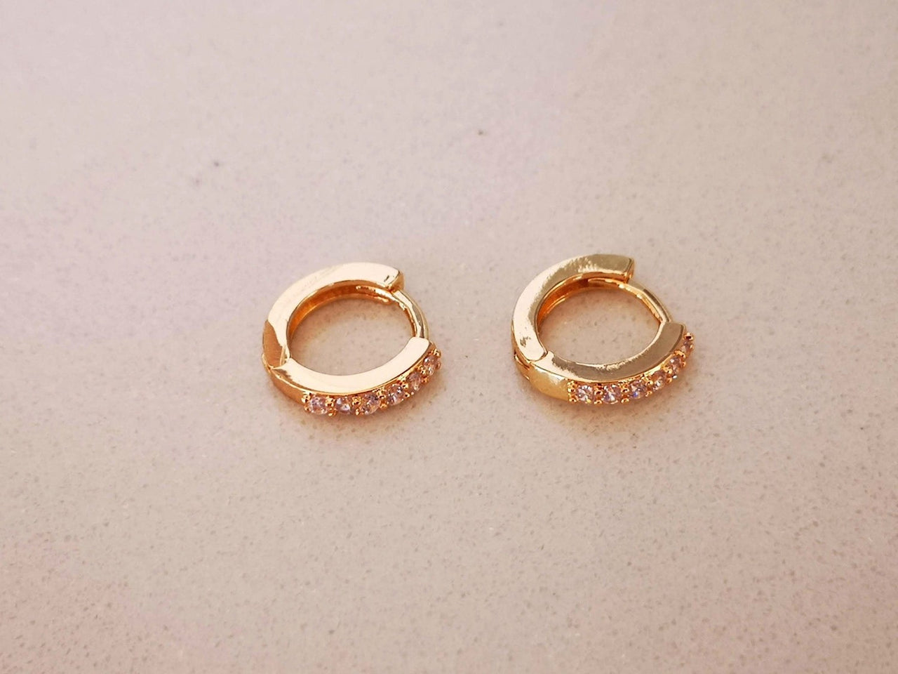 Rose Gold Delightful Cubic Zirconia Hoop Earrings