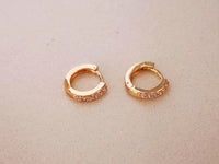 Thumbnail for Rose Gold Delightful Cubic Zirconia Hoop Earrings