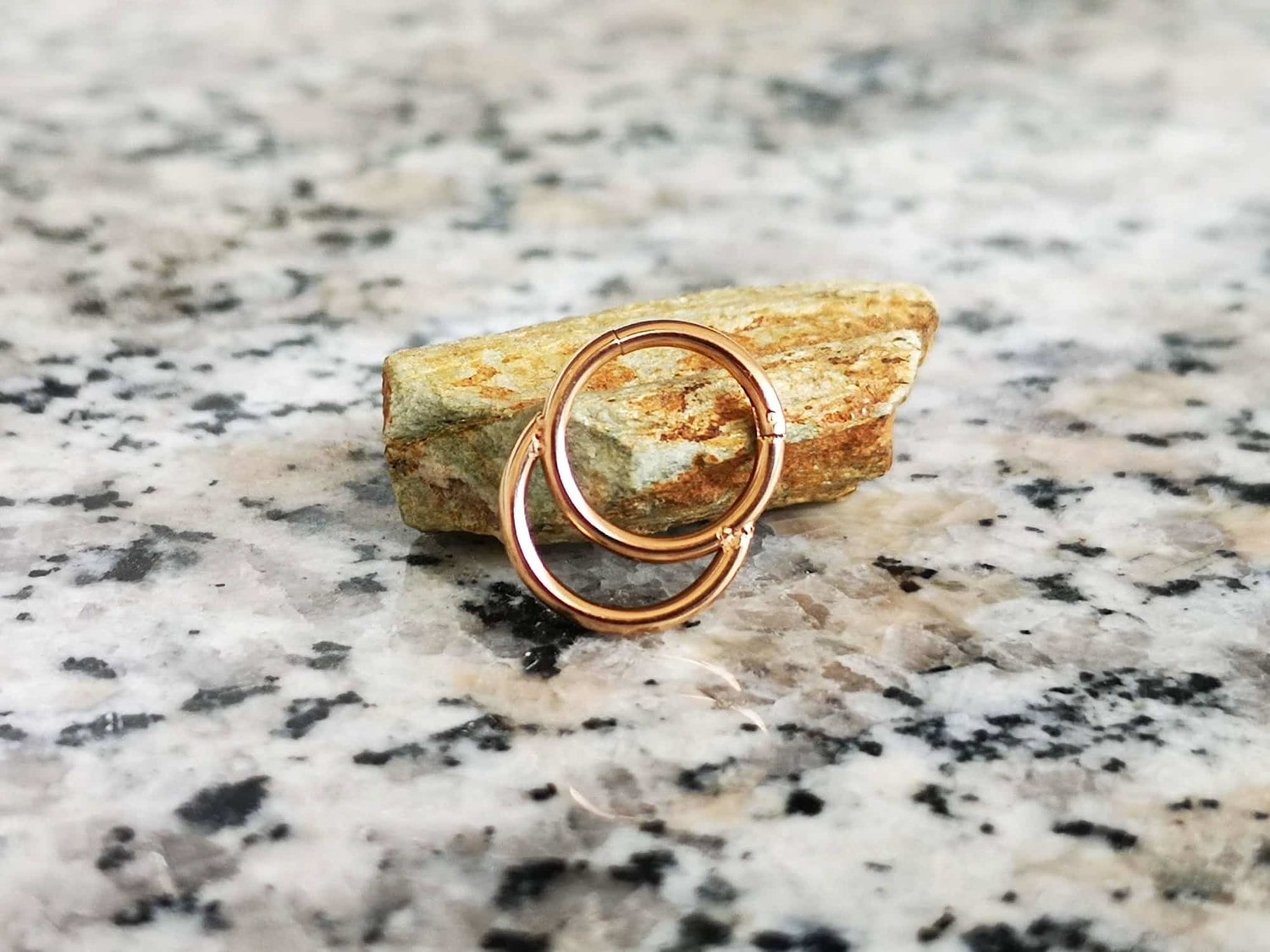 Rose Gold Double Hoop Septum Clicker Ring