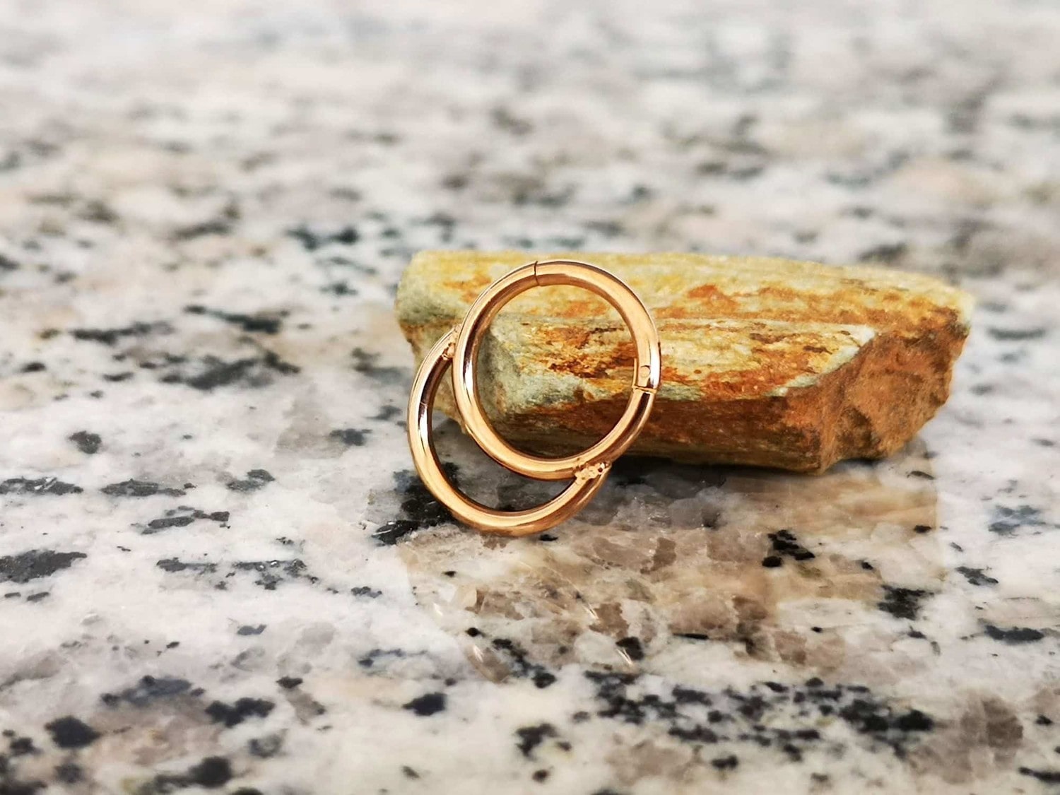 Rose Gold Double Hoop Septum Clicker Ring