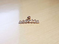 Thumbnail for Rose Gold Elegant Curved Crystal Cartilage Earring