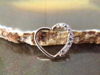 Thumbnail for Rose Gold Heart Shaped Daith Earring with Cubic Zirconia Crystals