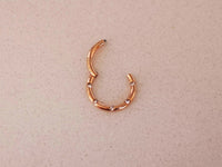 Thumbnail for Rose Gold Hinged Hoop Ring with 5 Flush Set Petite Crystals