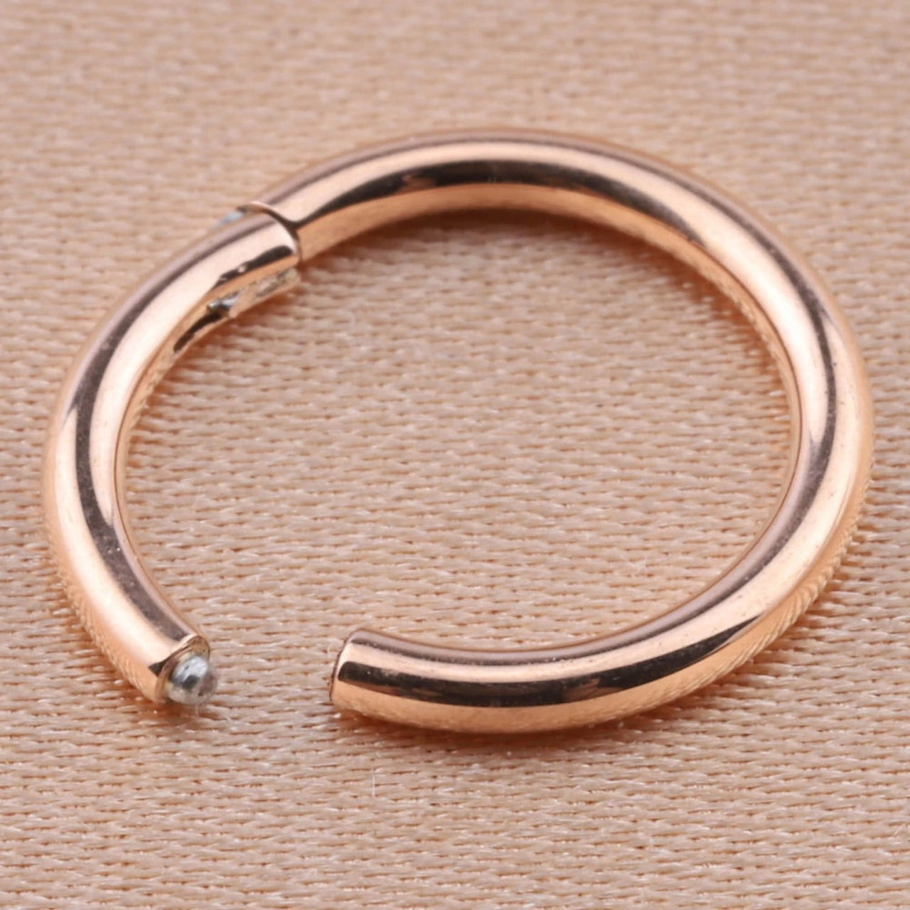 Rose Gold Hinged Segment Nose Hoop Ring - 15% OFF