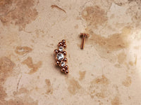 Thumbnail for Rose Gold Indian Cartilage Stud Earring with 3 CZ Crystals