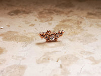 Thumbnail for Rose Gold Indian Cartilage Stud Earring with 3 CZ Crystals