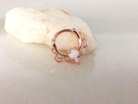 Thumbnail for Rose Gold Lace Septum Clicker Ring with White Opal - 15% OFF