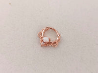 Thumbnail for Rose Gold Lace Septum Clicker Ring with White Opal