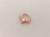 Thumbnail for Rose Gold Lace Septum Clicker Ring with White Opal - 15% OFF