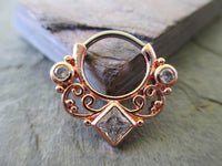 Thumbnail for Rose Gold Lace Swirl Statement Septum Clicker Ring