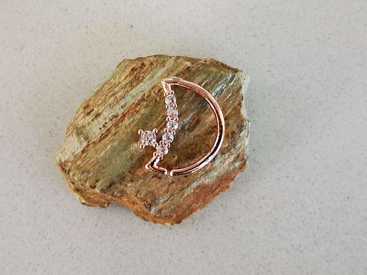 Rose Gold Moon Shaped Daith Earring