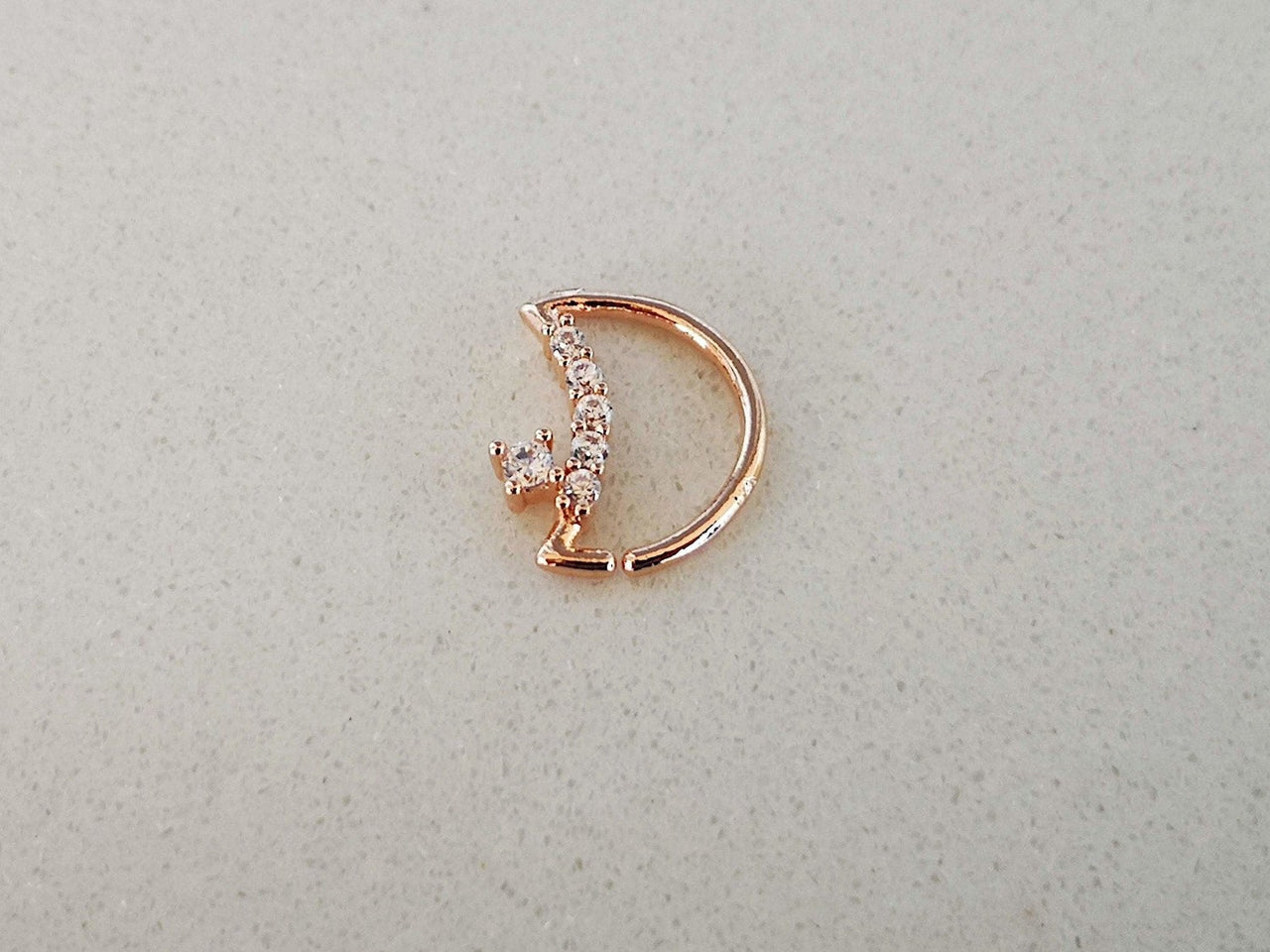 Rose Gold Moon Shaped Daith Earring