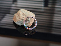 Thumbnail for Rose Gold Oriental CZ Titanium Hinged Hoop Ring