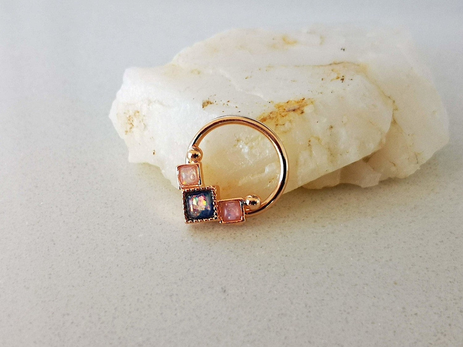 Rose Gold Statement Captive Bead Septum Ring