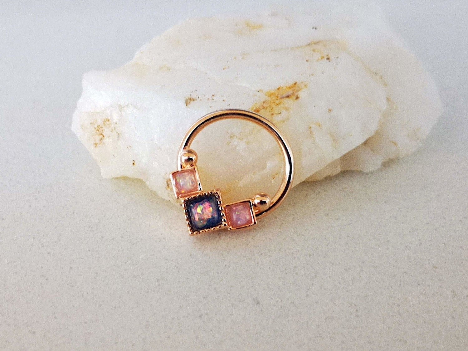 Rose Gold Statement Captive Bead Septum Ring