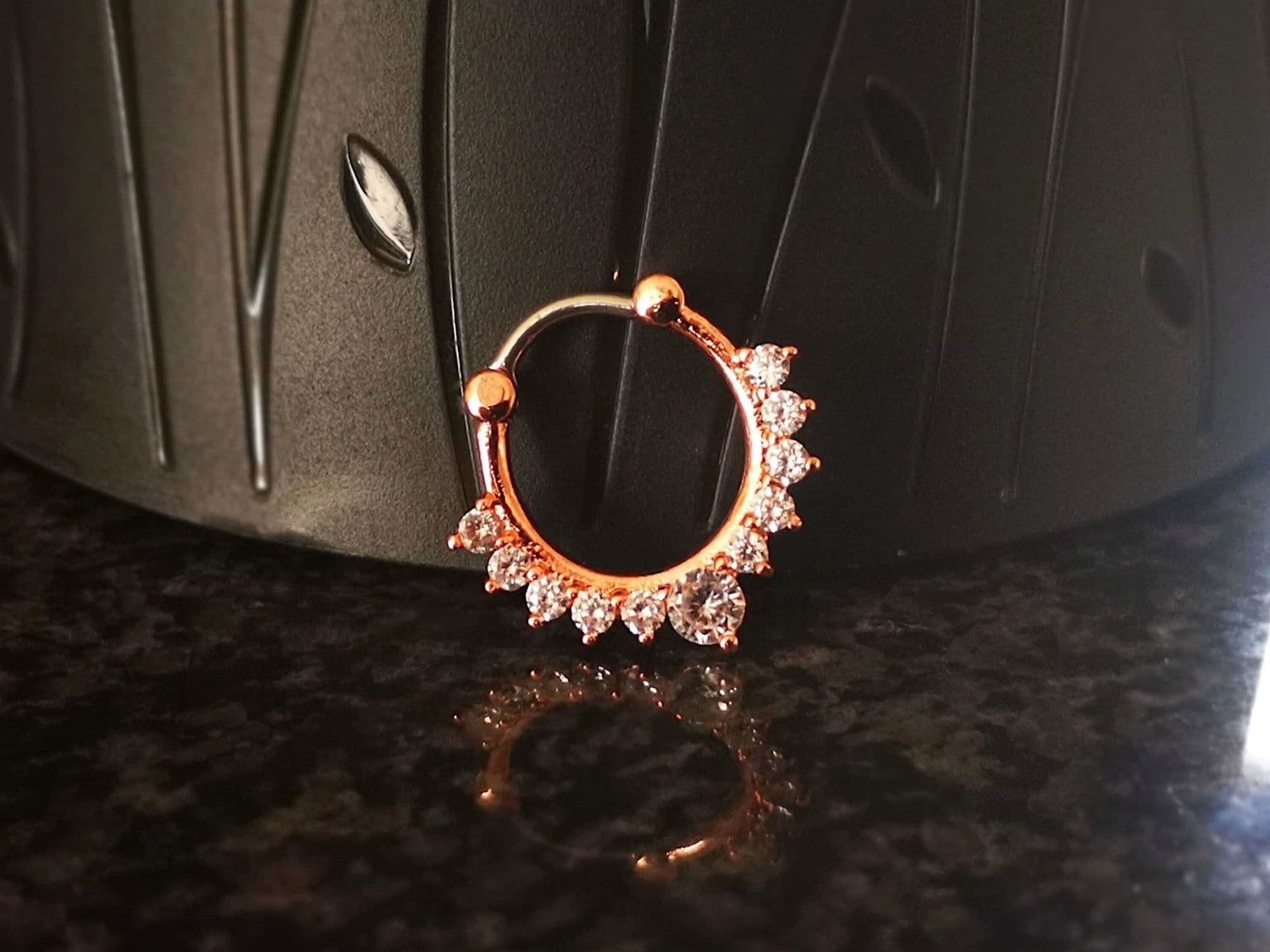 Rose Gold Tribal Statement Septum Clicker Ring