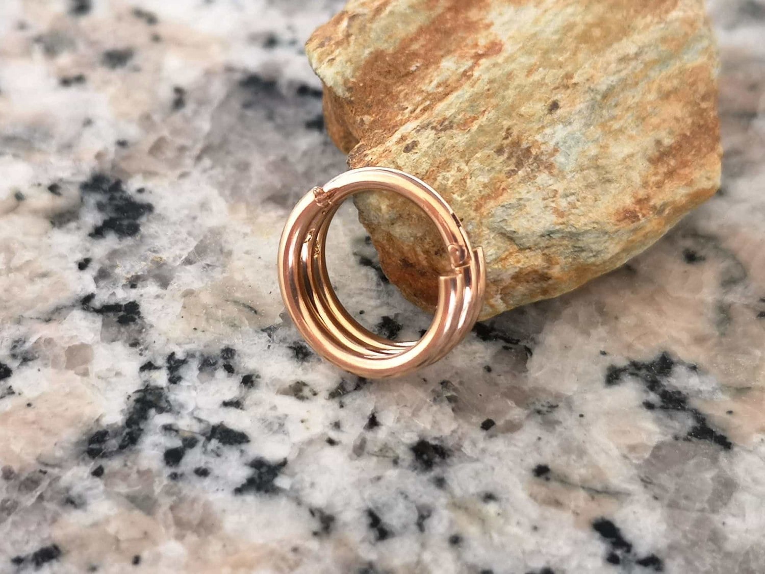 Rose Gold Triple Hoop Clicker Ring