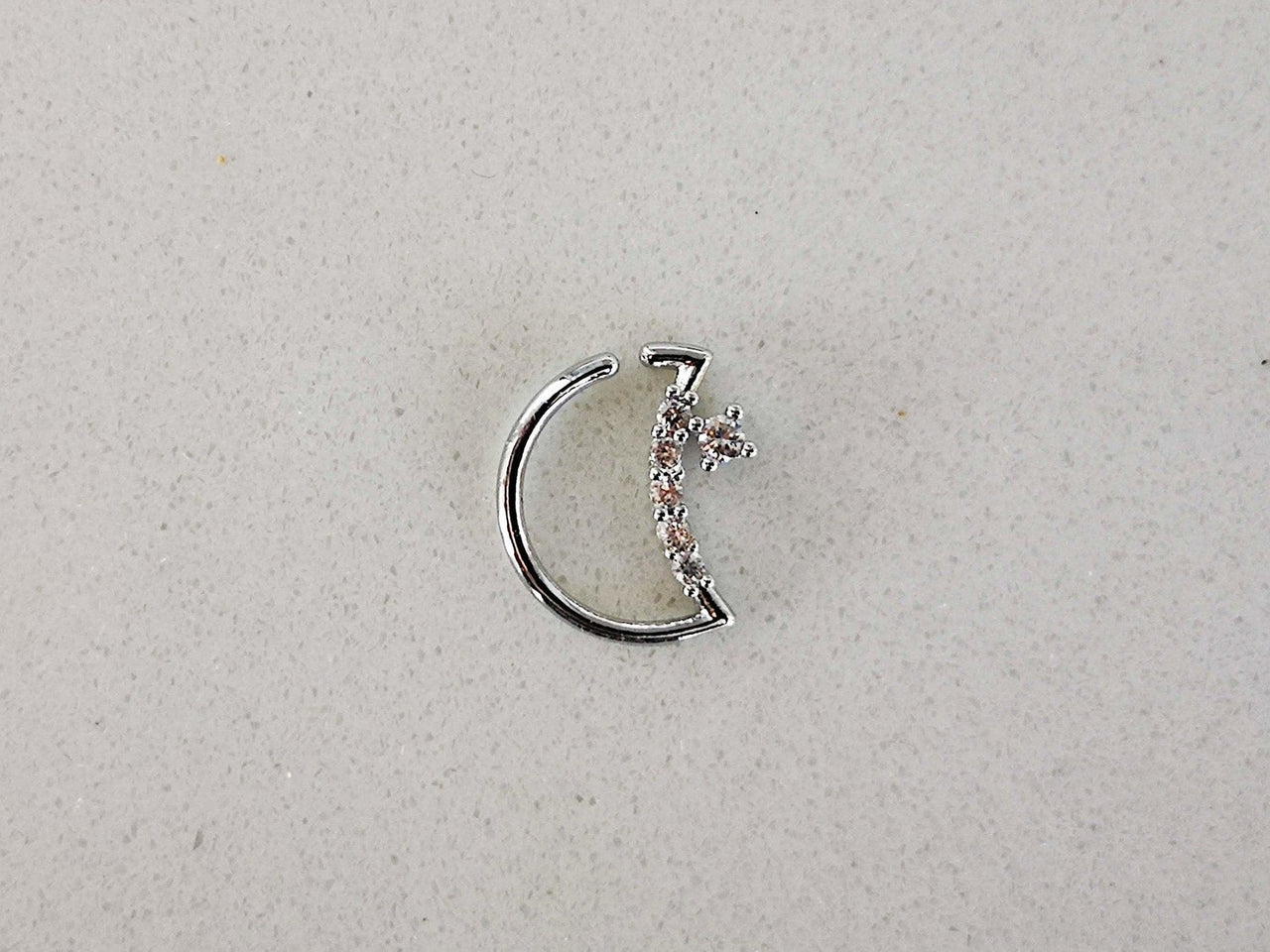 Set of 2 Moon Shaped Daith Earrings