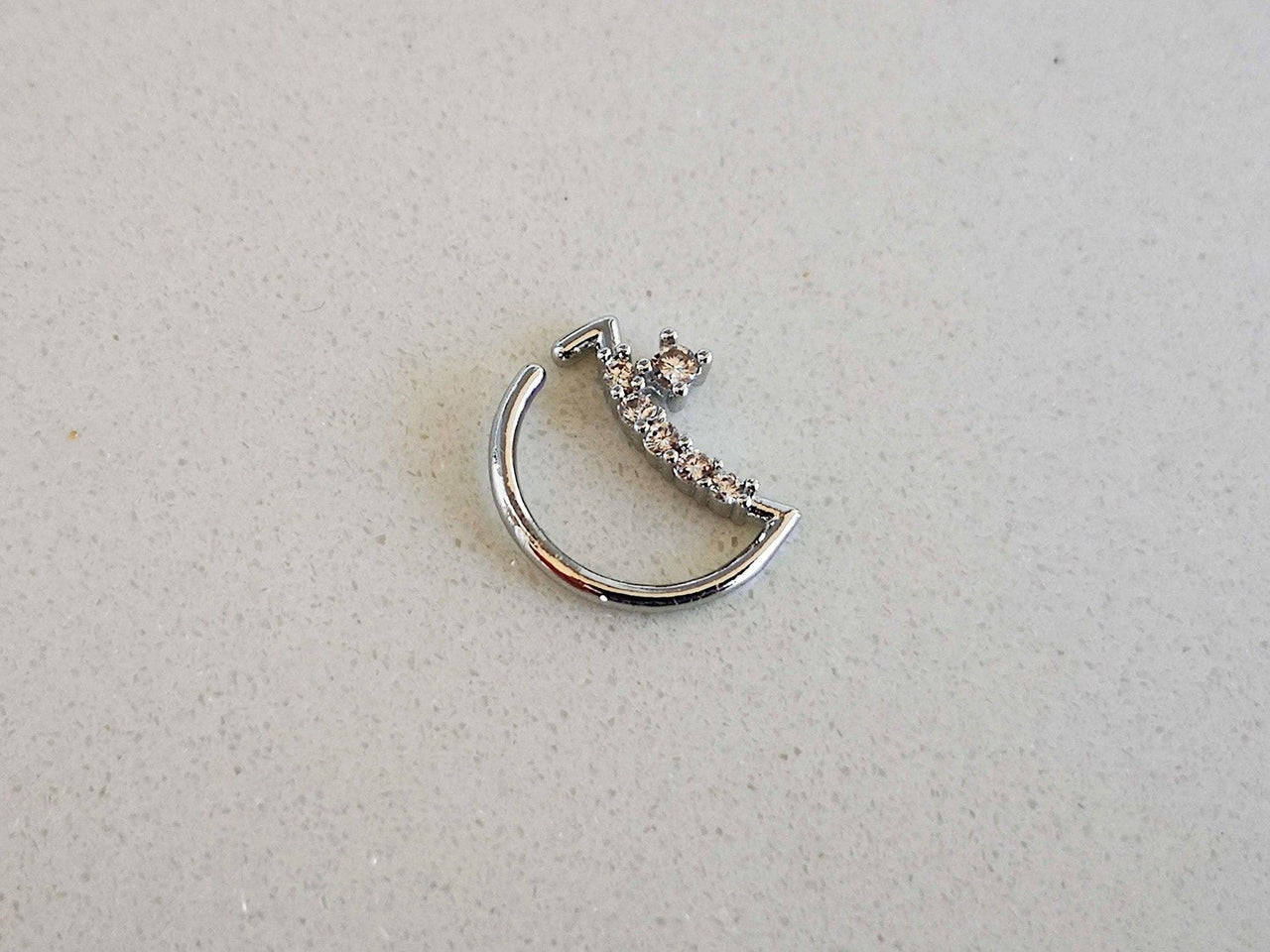 Set of 2 Moon Shaped Daith Earrings