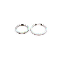 Thumbnail for Set of 4 Opal Lined Hinged Septum Clicker Rings