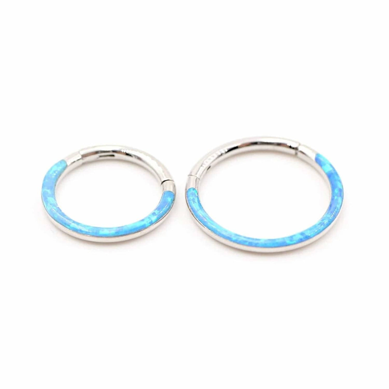 Set of 4 Opal Lined Hinged Septum Clicker Rings