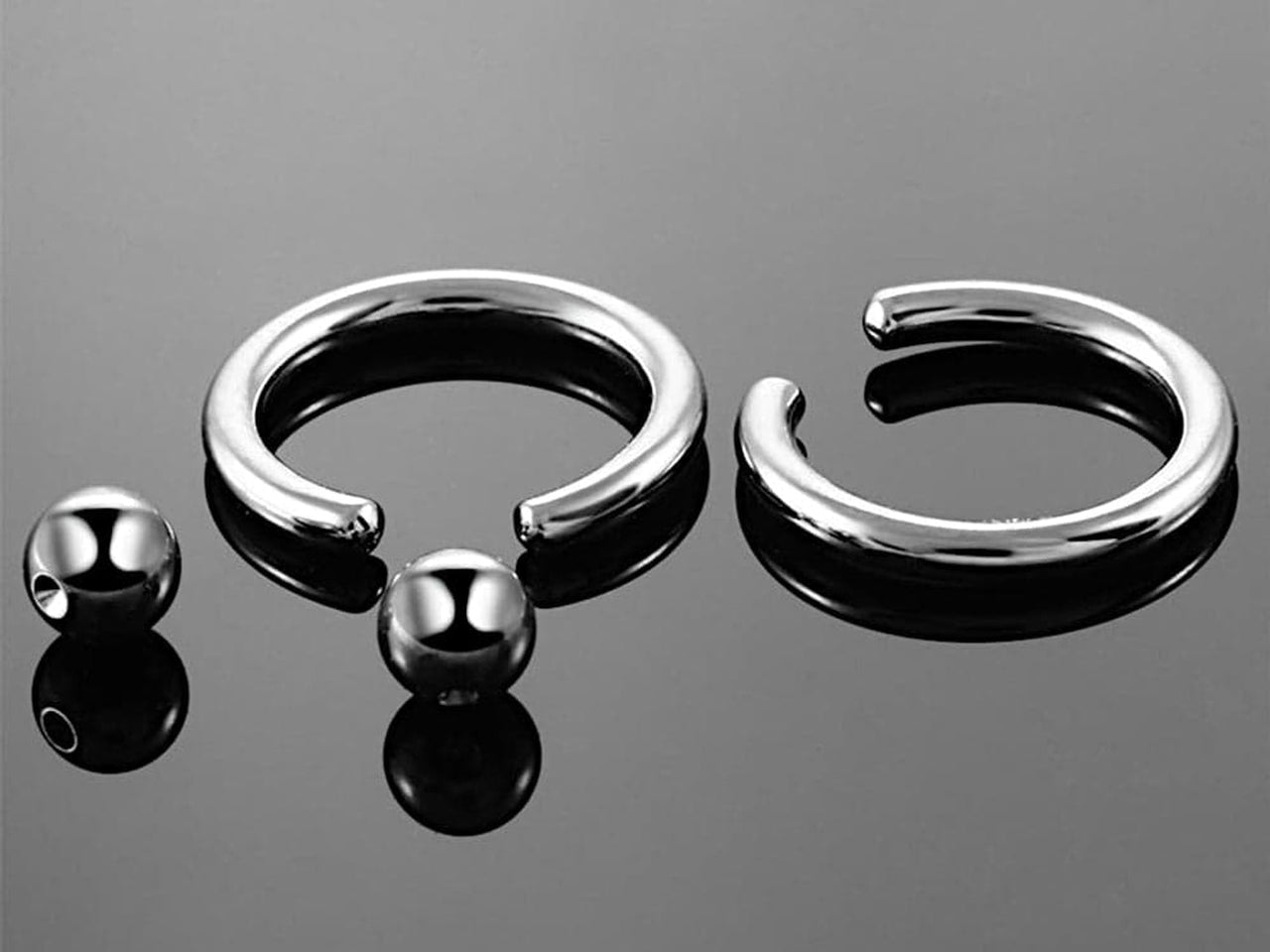 Silver Classic Captive Bead Ring