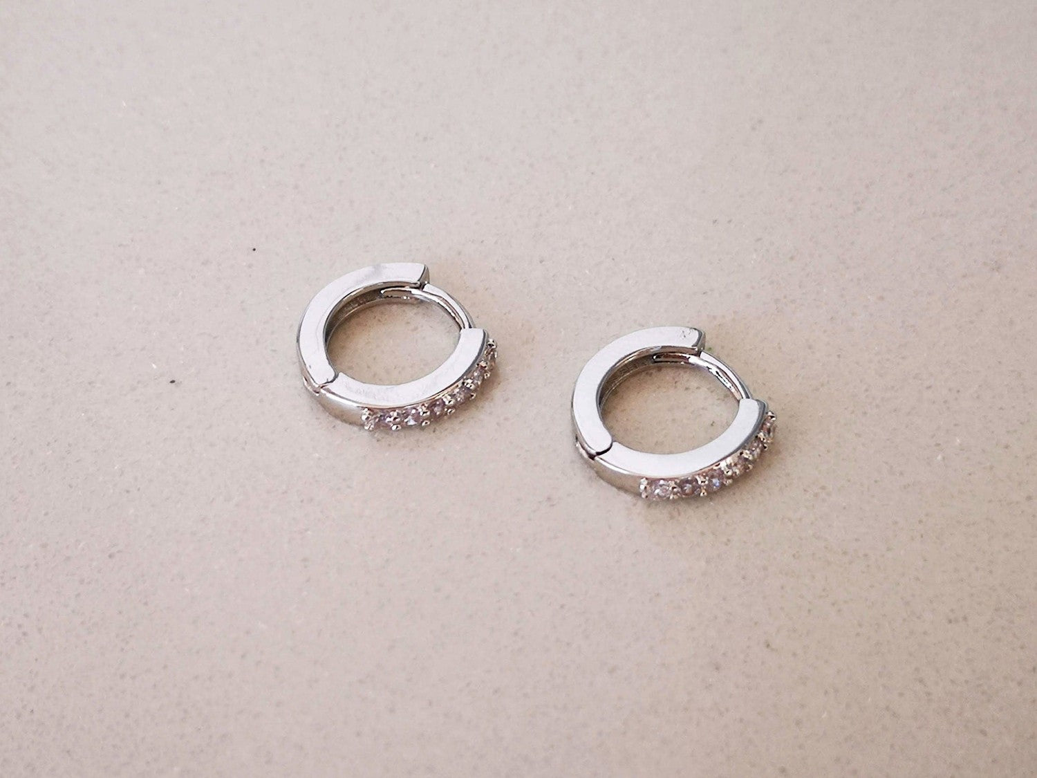 Silver Delightful Cubic Zirconia Hoop Earrings