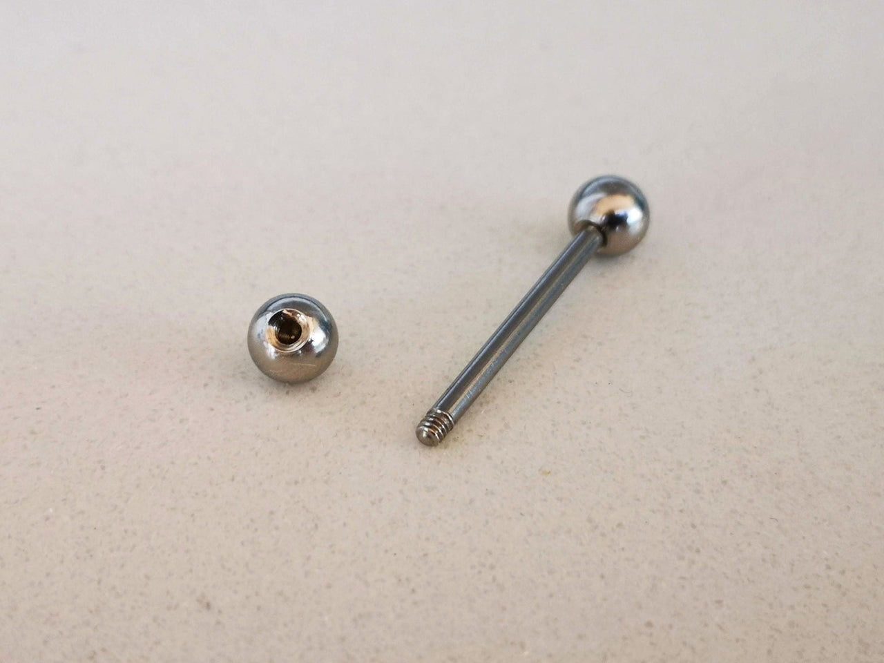 Silver Externally Threaded Straight Barbell