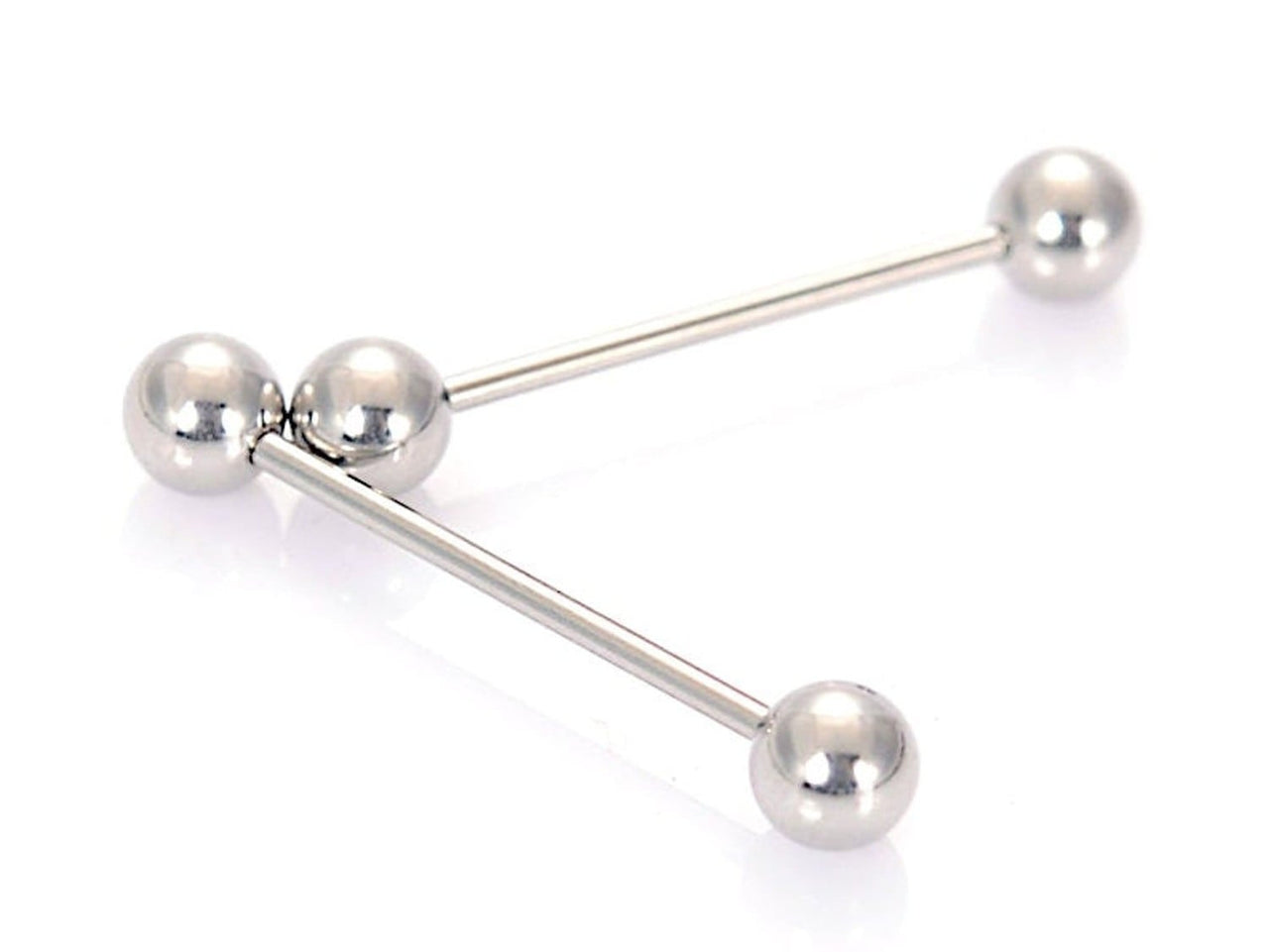 Silver Externally Threaded Straight Barbell