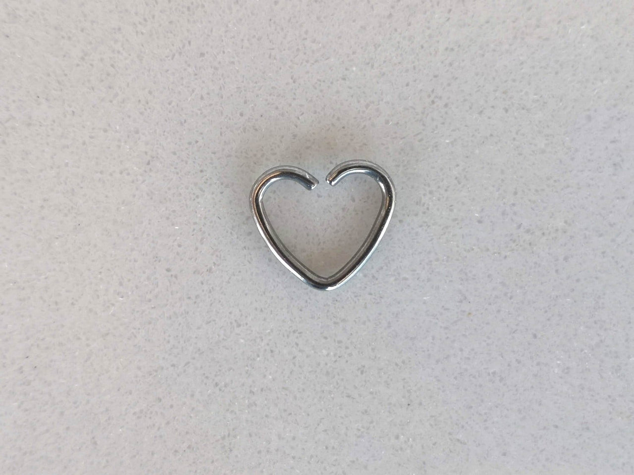 Silver Heart Shaped Daith Earring